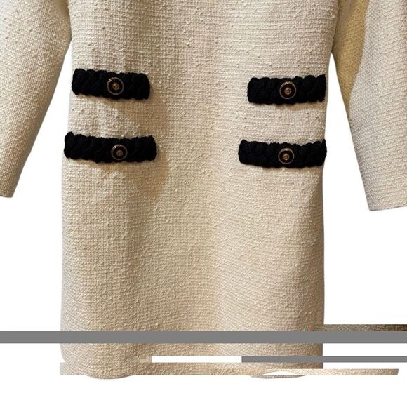 Tuckernuck Womens Cream Sheath Dress with Peter Pan Collar Size XS - Picture 6 of 11